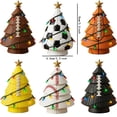 thumbnail image 3 of Twfbrm Christmas Tree Tabletop Decorations, 3.5 inch Resin Sport Ball Themed Christmas Tree Figurines, Winter Holiday Decorative Christmas Tree for Mantle Fireplace Cabinet (Not Included Lights), 3 of 5