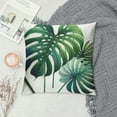 thumbnail image 2 of QZHH Green Tropical Leaves Throw Pillow Covers Decorative Monstera Palm Leaf Couch Pillow Case Botanical Plant Outdoor Pillow Covers Waterproof Fabric for Patio Bedroom Living Room, 2 of 5
