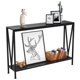 thumbnail image 1 of ChaoLink Mesa consola estrecha de 2 niveles para sofá, mueble premium para recibidor, pasillo o sala de estar, 42.9" L x 9.8" W x 29.9" H (negro), 1 of 7