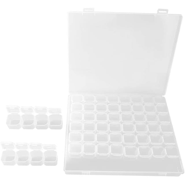 Sonew Plastic Storage Box Organizer Container Adjustable Divider Removable Grid Compartment for Jewelry Beads Earring Container Tool Fishing Hook Small Accessories (56 grids, transparent)