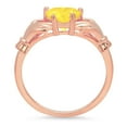 thumbnail image 2 of 1.06 ct Heart Cut Simulated Yellow Diamond Claddagh 18K Rose Gold Womens Engagement Ring, 2 of 4