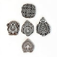thumbnail image 4 of Hashcart Wooden Stamps Floral Design Textile Printing Block Hand Carved  Wood Block Printing Stamps For Fabric  Pottery Clay Tattoo  | Set of 5 |, 4 of 6