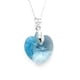 thumbnail image 2 of Juego de aretes y cadena con dije en forma de Corazón, plata mexicana ley .925, Aqua, 2 of 5
