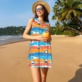 thumbnail image 3 of Naloa Robe d'Été Décontractée Sans Manches à Col Rond Imprimé Requin pour Femmes, Printemps, Plage, Vacances, 3 of 7