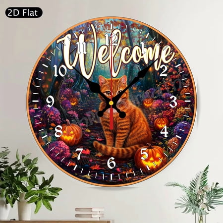 Vibrant Purple Butterfly Floral Silent Round Wall Clock Non Ticking Nature Home Decor