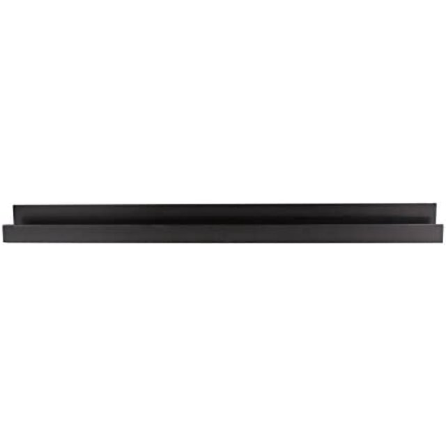levie wood floating wall shelf picture frame holder ledge, black