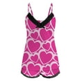 thumbnail image 3 of Ladies' Sexy And Fashionable Heart Printed Sleeveless Camisole Top And Shorts Set Two Piece Set (5) Sleep Pajamas Women Summer Short Soft Sleepwear for Women Cute Pajama Lace Pajama Shorts for Women, 3 of 4