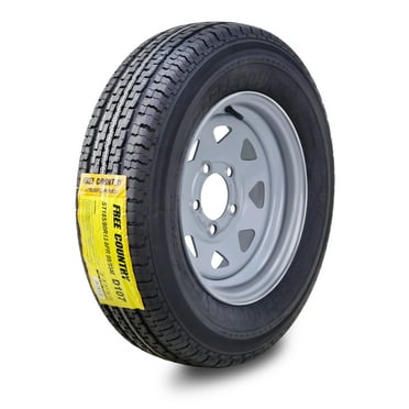Free Country Trailer Tire Wheel Assembly ST185/80R13 8-Ply D 99M 5 Lug on 4.5" PCD Silver Spoke Rim