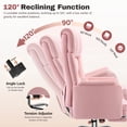 thumbnail image 2 of Primy Cross Legged Big and Tall Office Chair with Footrest & Convertible Armrests, 500LBS velvet Home Desk Chair, Ergonomic Recliner with Lumbar Pillow, Criss Cross Soft-Cushioned Executive Chair, 2 of 9