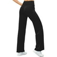 thumbnail image 6 of Jalioing Pajama Pants for Women Yoga Pants Pleated High Waist Wide Leg Straight Trousers Light Flowy Leisure Slacks (Medium, Black), 6 of 8