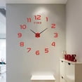 thumbnail image 4 of Bewildely Reloj de pared con espejo, pegatinas silenciosas, reloj Digital sin marco DIY, colgante decorativo moderno, negocio extraíble para el hogar Decoración del hogar Rojo Bewildely HA082527-01, 4 of 6