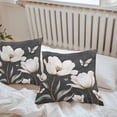 thumbnail image 6 of Throw Pillow Covers 18x18 Inch Set of 2, Farmhouse Floral Waterproof Outdoor Pillow Covers, Magnolia Flowers Vintage Blackboard Decorative Cushion Pillowcases for Couch, Sofa, Bed, Garden, Patio, 6 of 9