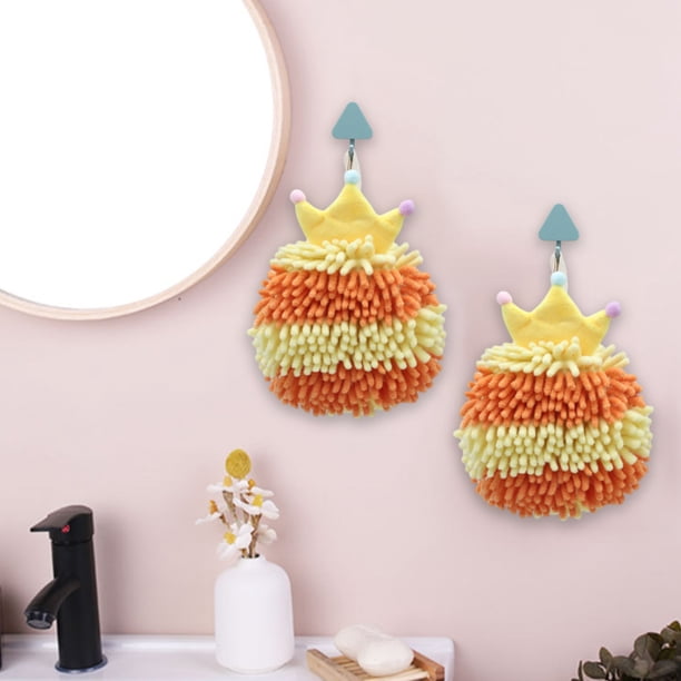pstuiky Toalla de mano de chenilla bonita toalla colgante para secarse las manos gruesa absorbente multifuncional