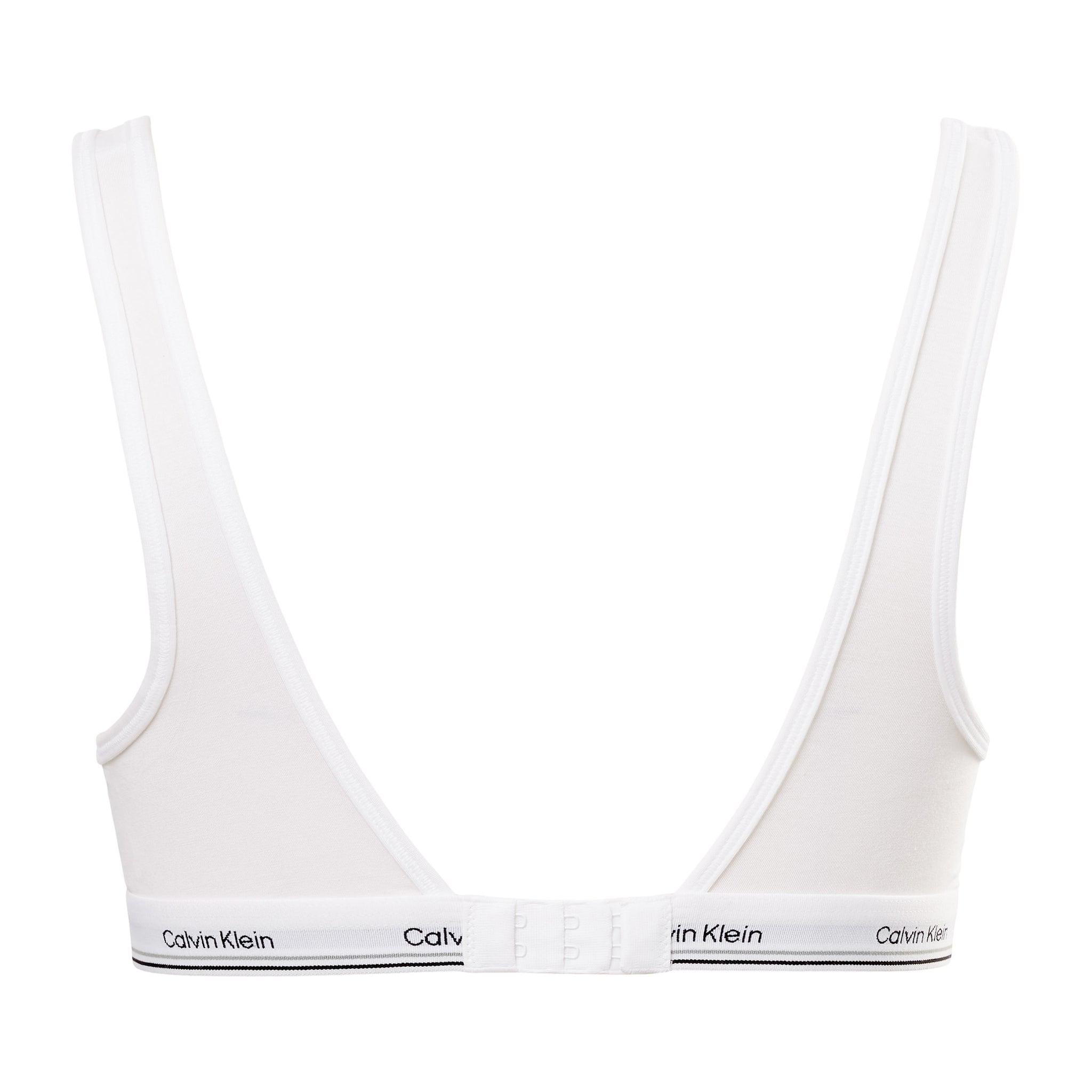 Calvin Klein Women's Cotton Modal Balance Wire Free Bra Bralette (Black/White, Large)