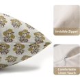 thumbnail image 3 of Brown Yellow Floral Block Print Lumbar Pillow Covers 12x20 Set of 2 Fall Colored Flower Leaves Outdoor Decorative Throw Pillows Rectangle Pillowcases Decor for Home Sofa Couch Bed, 3 of 6