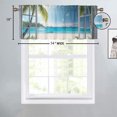 thumbnail image 4 of Ocean Beach Valance Rod Pocket Window Curtain for Kitchen Palm Trees Summer Tropical Seaside White Wooden Window View Thermal Insulated Room Darkening Curtain for Dinning Room 54 by 18 in, 1 Panel, 4 of 6