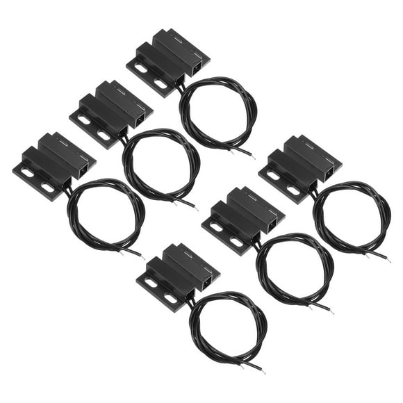 Unique Bargains Magnetic Reed Switch, 6 Pack NC Wired Magnetic Contact Switch, Black