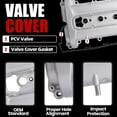 thumbnail image 3 of MITZONE Aluminum Valve Covers Compatible with Chevy Cobalt HHR Malibu Pontiac G5 G6 Solstice Saturn Aura Ion Sky Vue 2006-2012 Replace 12614738 12587283, 3 of 7