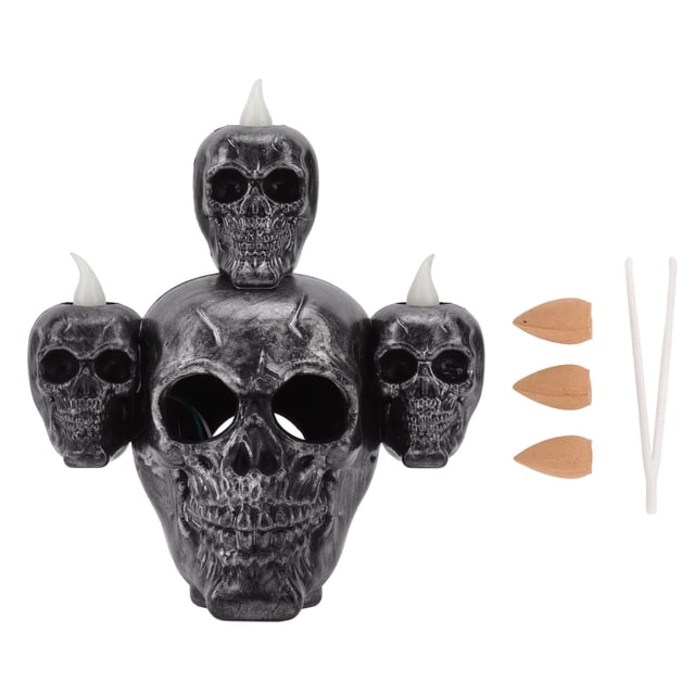 Lámpara de vela electrónica de Halloween sin llama LED decorativa moderna de sándalo con incienso y esqueleto