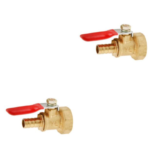 Redempat Threaded Brass Ball Valve for Multiple Uses 20mm 8mm Red 2Set