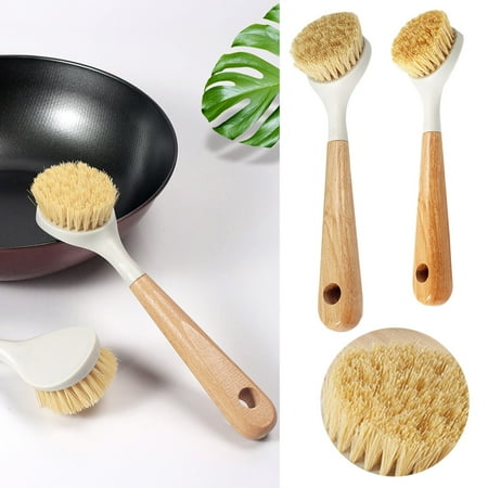 

Carmenl Clearance Deal!Natural Sisal Kitchen Cleaning Brush Pot Scrub Brush With Long Wooden Handle Cleaning Brush