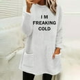 thumbnail image 2 of WREESH Womens Fashion Sweatshirt Fuzzy Fleece Crewneck Sweatshirt Print Pullover Plus Size Long Sleeve Tops Round- Neck And Winter Loose Pocket Warm Blouse Tops White, 2 of 4