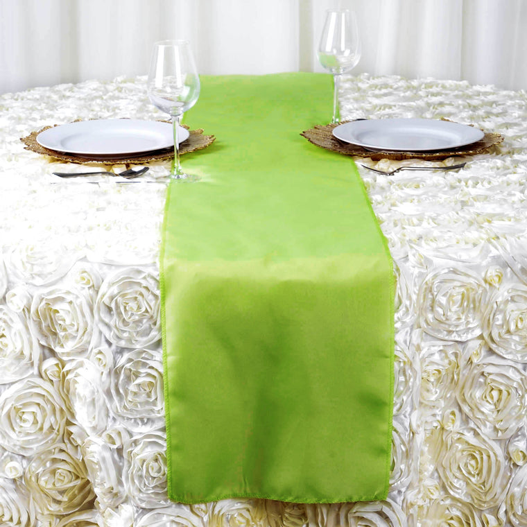 Efavormart APPLE GREEN Premium Polyester Table Top Runner For Weddings
