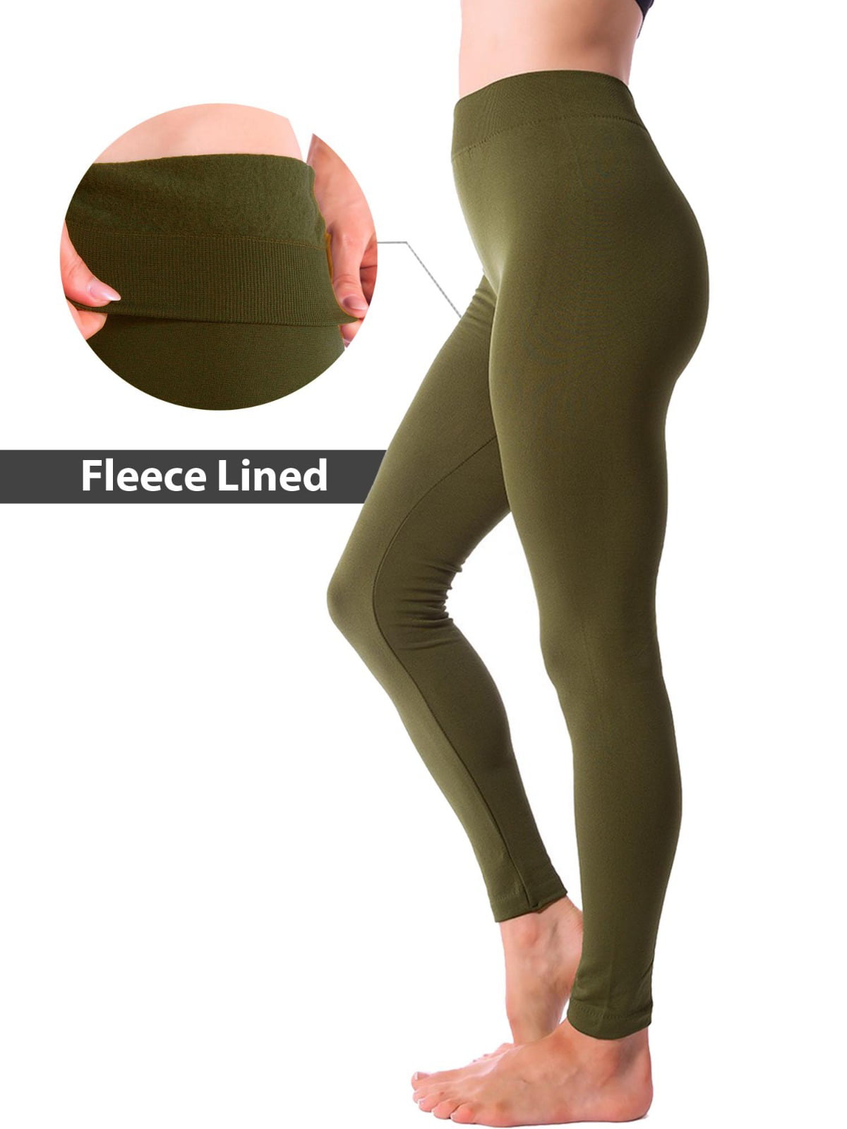 ZUTY Fleece Lined Leggings Women Water Resistant Winter Thermal Insulated Warm  Hiking Leggings Pockets Plus Size Army Green S - Yahoo Shopping