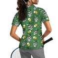 thumbnail image 2 of COEQINE St. Patrick's Day Women Short Sleeve Golf Shirts Soft Quick Dry Fit Golf Polo Tops Pullover Lightweight Athletic Tops Skull Shamrock Hat Wine Glass Print Sportswear, L, 2 of 7