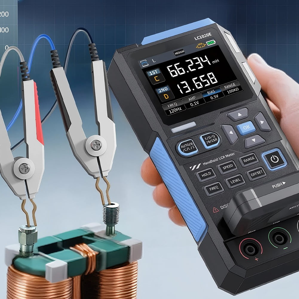 LC1020E Digital Bridge LCR ESR Tester for Resistance, Capacitance and Inductance