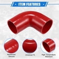 thumbnail image 4 of Unique Bargains 80mm 3.15" ID 90 Degree Elbow Coupler Silicone Hose Intercooler Tube Universal for Car Engine Red, 4 of 6