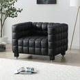 thumbnail image 2 of Emma Luxurious Faux Leather Armchair in Black, 2 of 2