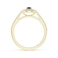 thumbnail image 2 of Angara Natural 0.14 Ct. Blue Sapphire with Diamond Halo Ring in 14K Yellow Gold for Women (Ring Size: 11.5), 2 of 10