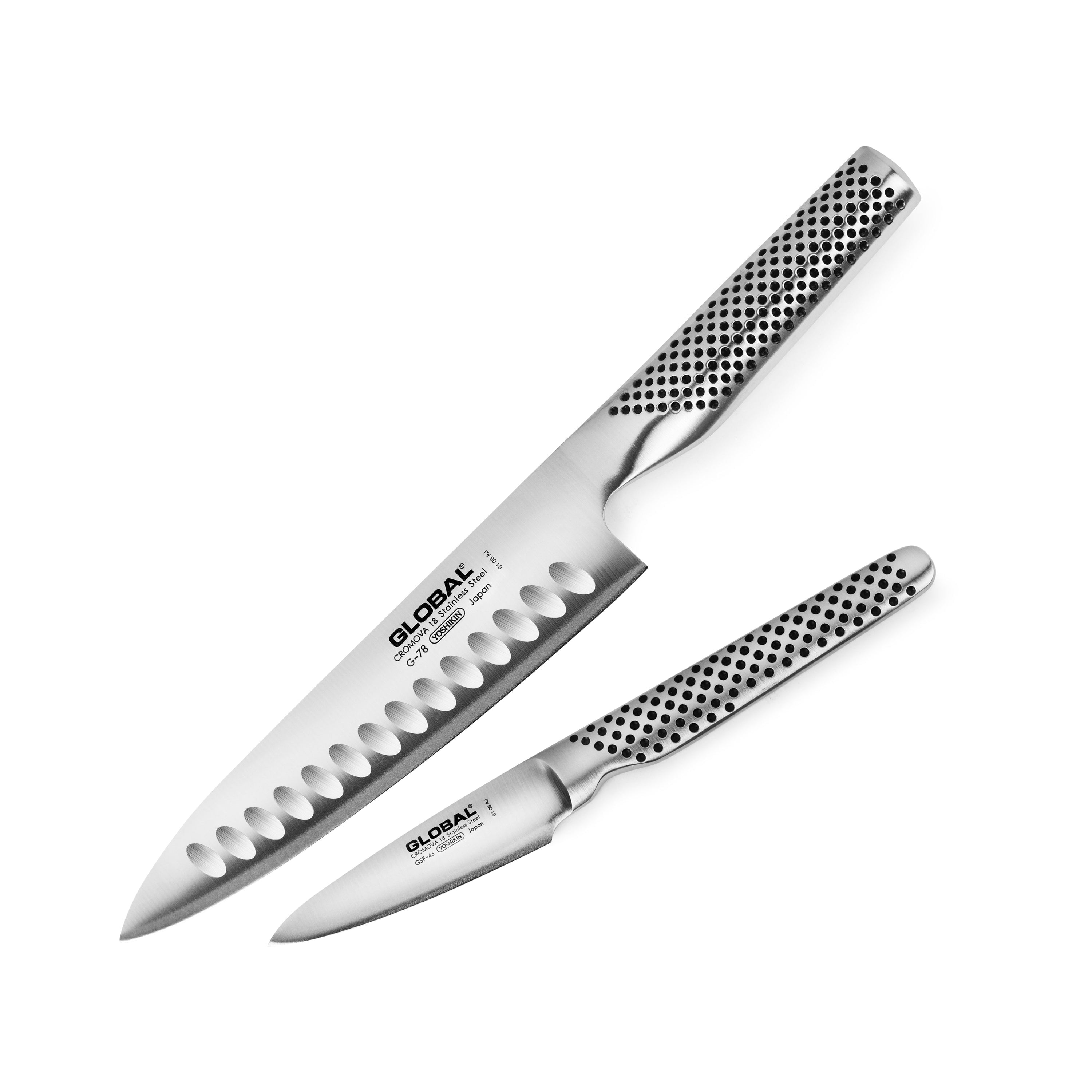 Global 2 Piece Knife Set, 2.3, Silver