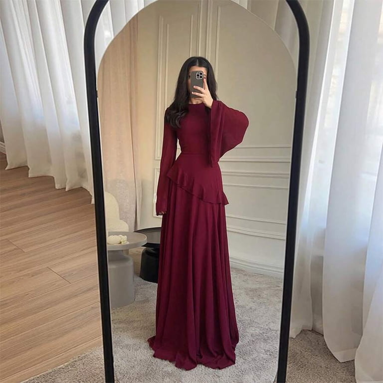 peplum maxi dress Crystal Trim Black MODEL INFO Model is wearing size XS Height Elegant Peplum Maxi Dress with