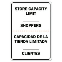 Public Safety Sign - Store Capacity Limit Shoppers Spanish | Peel And Stick Wall Graphic | Protect Your Business, Municipality, Home & Colleagues | Made in the USA
