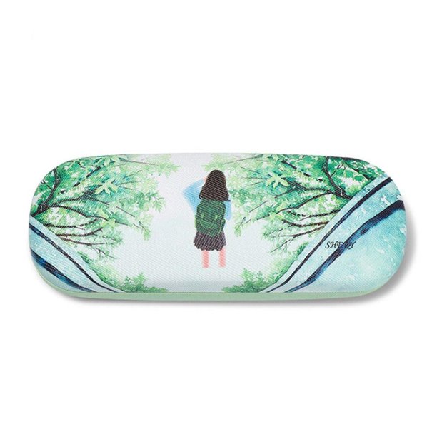 AOLGA Gafas De Dibujos Animados Caja Bolsa Protectora Lindo Niños Funda Flor Hoja Impreso PU Cuero Sol Soporte