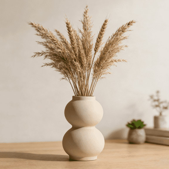 YVTVY Ceramic Vase, 2 Layer Round, Bubble Design ,8.2 Inches Height, Minimalist Nordic Style, for Dry/Fresh Flowers, Table Centerpiece, Home Decor