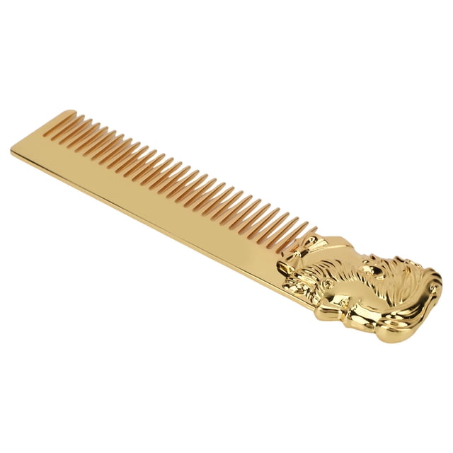 Peine Para Barba De Aleación De Zinc, Dientes Redondos Peine De Aleación De Zinc Vintage Siéntase Cómodo Evite La Estática Flexible Retrato Grabado Estereoscópico Para Viajes ANGGREK Otros