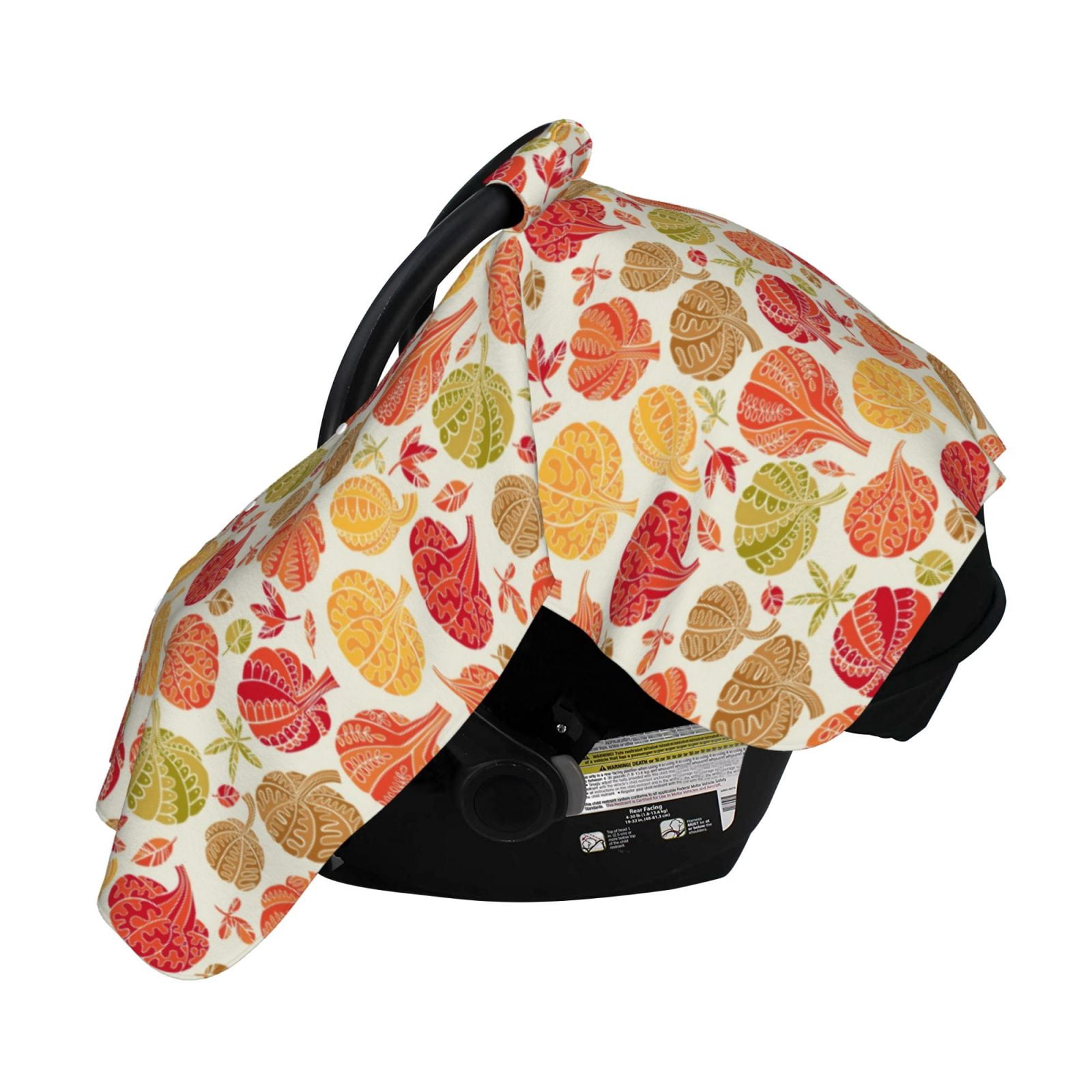 Naloa Cute Colorful Pumpkins Baby Car Seat Cover, Breathable Baby Carrier Cover, Multiuse Baby Carrier Cover & Nursing Breastfeeding Cover