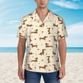 thumbnail image 2 of Pofeuu Heart Dachshund Print Hawaiian Shirt for Men Sleeves Casual Button Down Summer Beach Dress Shirts T-Shirts,X-Large, 2 of 7