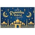 thumbnail image 2 of Ramadan Themed Decorative Background with Golden Mosques Crescent Moons Stars and Lanterns Banner Party Supplies for Ramadan Celebrations Family Gatherings Community Events Islamic Festivities, 2 of 8