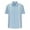Light Blue, variant on Men's Short Sleeve Shirts Color Blocking Business Casual Lapel Button up T-shirt Size S(4)White