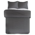 thumbnail image 6 of 3 PCS Squared Stitched Pinsonic Reversible All Season Bedspread Quilt Coverlet Oversize Queen Size Grey Color, 6 of 6
