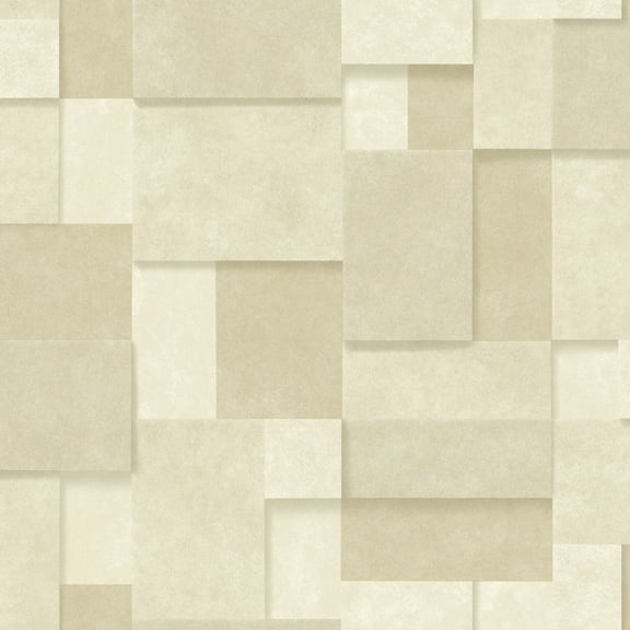 Decorline Duchamp Wheat Patchwork Metallic Wallpaper