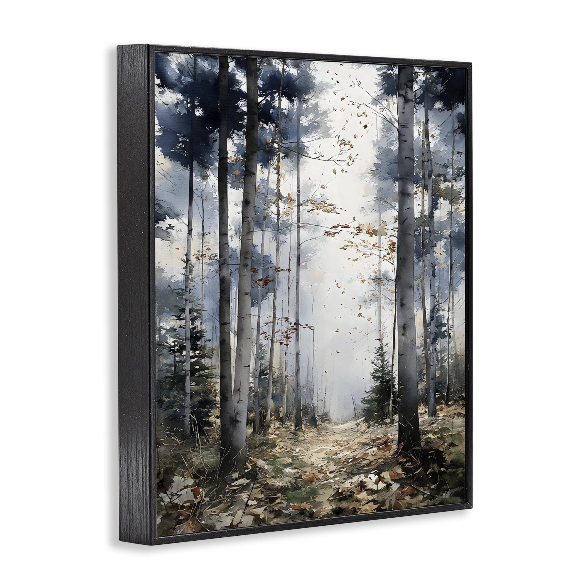 Stupell Industries Cold Woods Birch Forest Black Framed Giclee Art, design by Franklyn Gregory