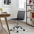 thumbnail image 6 of Lacoo Faux Leather Mid Back Task Chair Swivel Office Desk Chair, Black, 6 of 7