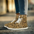 thumbnail image 2 of Womens High Top Leopard Print Sneakers PU Leather Running Shoes Non Slip Walking Athletic Tennis Shoes for Women Ankle Boots, 2 of 9