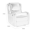 thumbnail image 5 of Benjara Kim 39 Inch Glider Manual Recliner Chair, Off White Faux Leather, 5 of 5