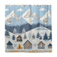 thumbnail image 2 of Yayeee Shower Curtain with Hooks 72"x72" Waterproof Fabric Bathroom Hanging Decor, Winter Village Serenity, 2 of 5